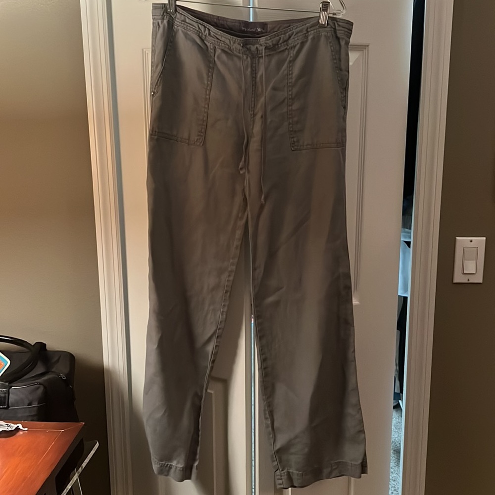 Michael Stars gray linen pants with draw string